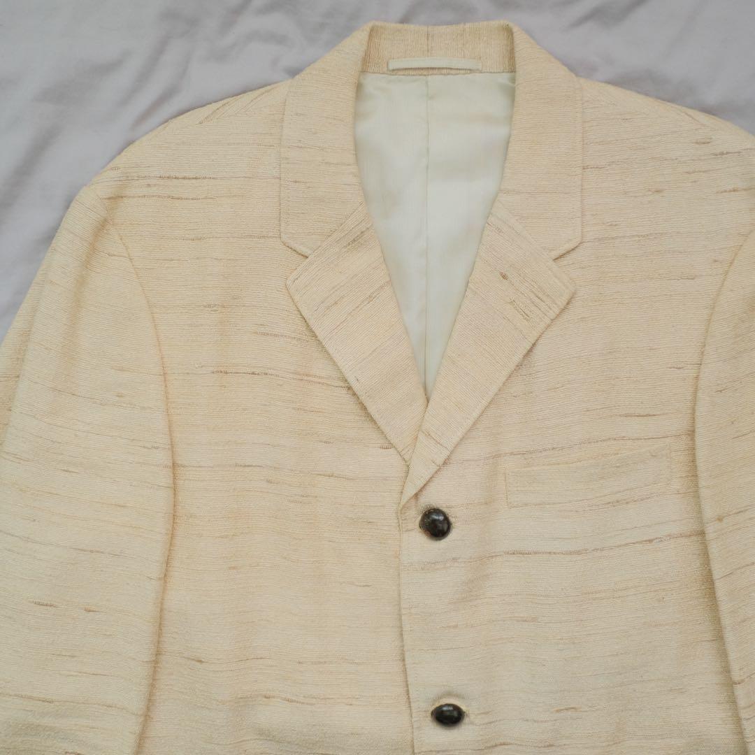 60s usa製 カスリ 絣 ネップ テーラードジャケット オフホワイト