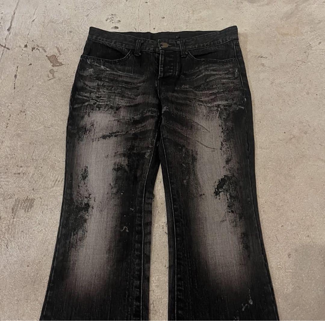 FUGA archive flare jeans ラメ デニム パンツ - メルカリ