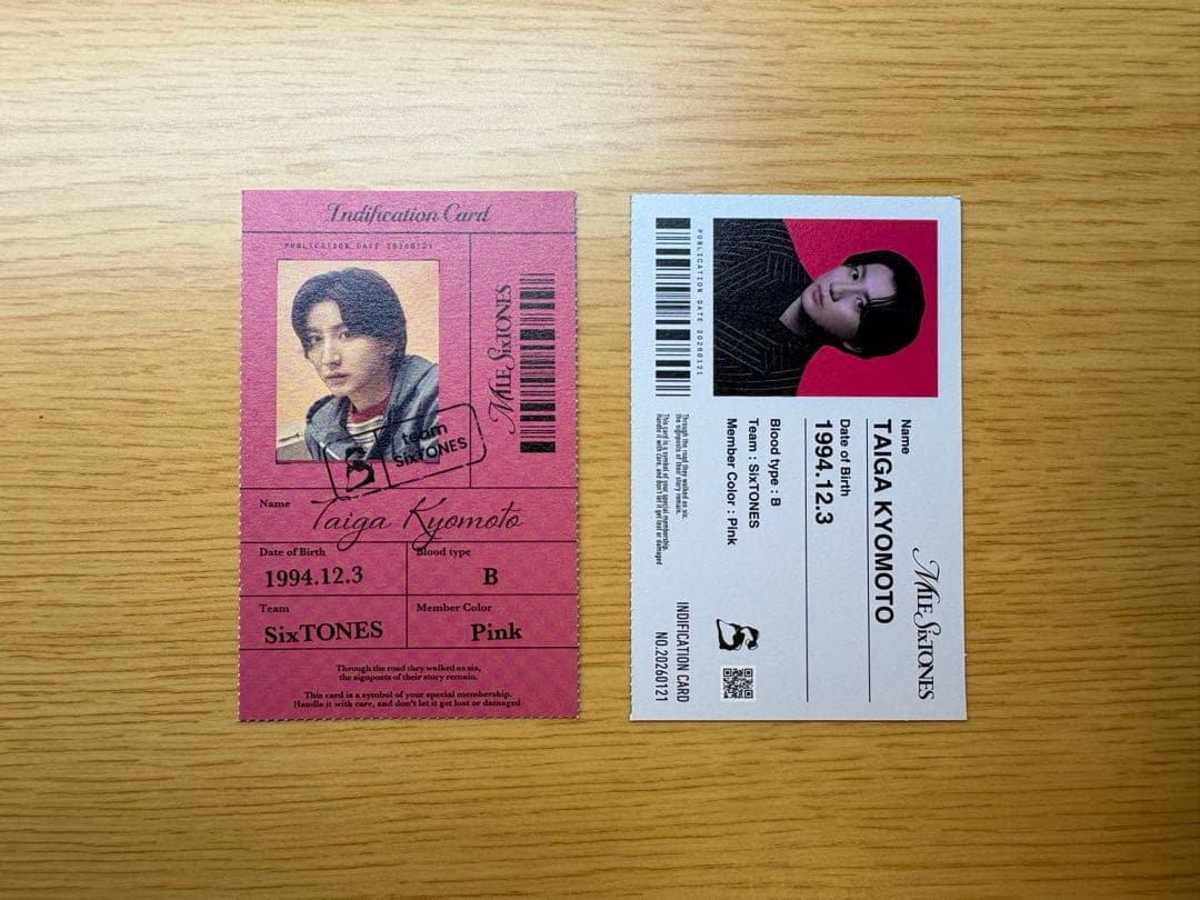 MILE SixTONES -Best Tracks- 京本大我 IDカード - メルカリ