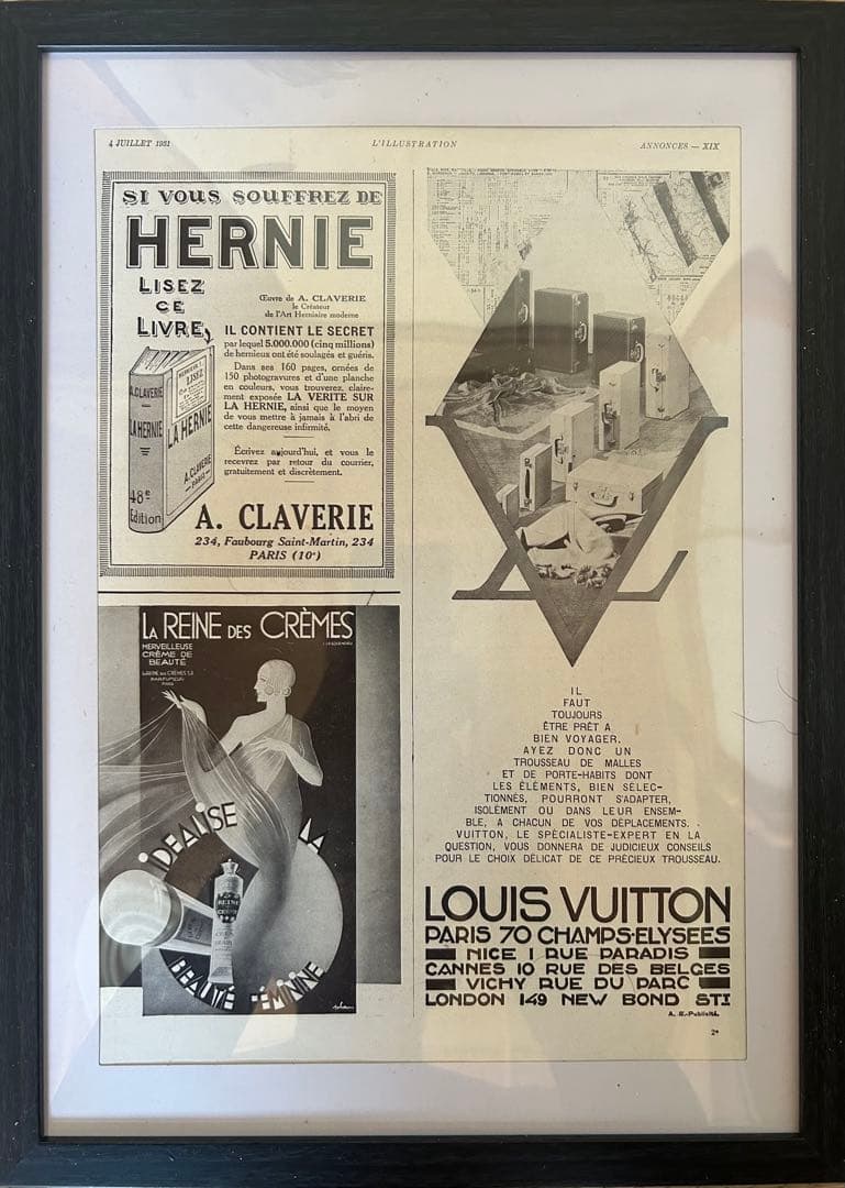 1931年 L'ILLUSTRATION “LOUIS VUITTON”広告 再入荷！1931 広告＞ Louis Vuitton ルイ・ヴィトン ポスター