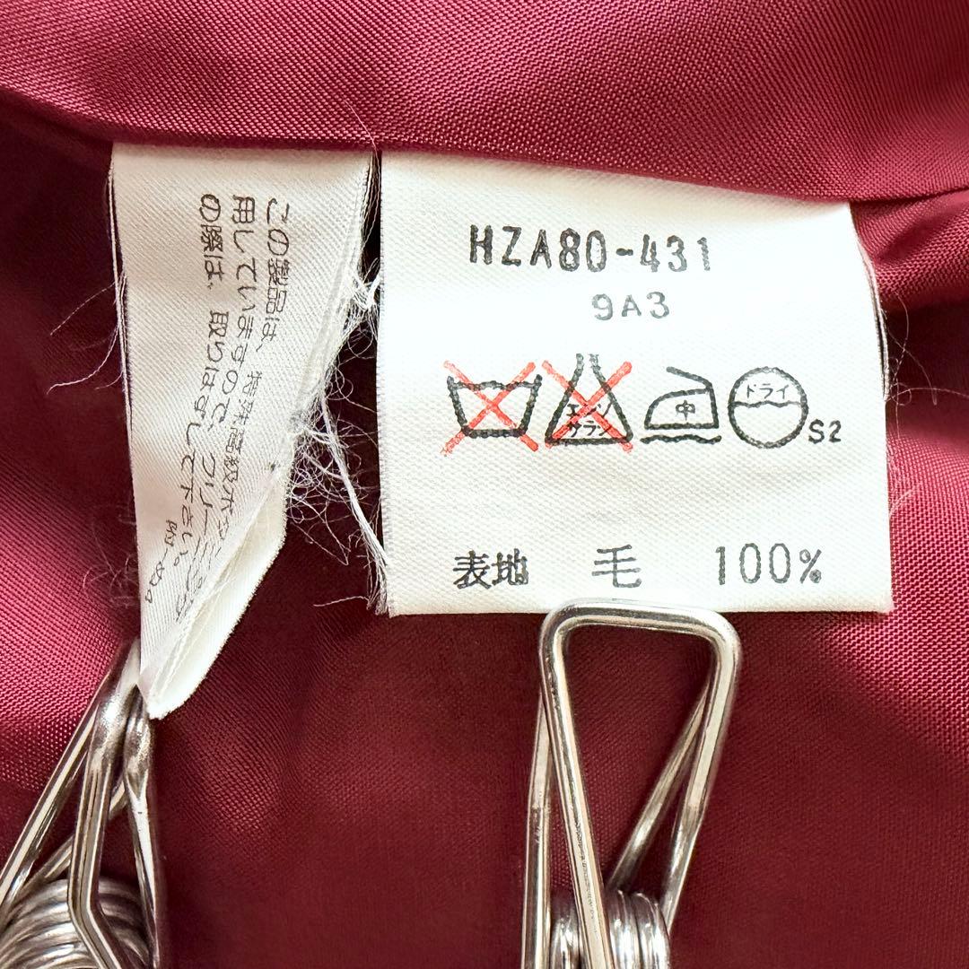 6274 希少✨ イヴサンローラン チェスターコート 9 レッド ウール100