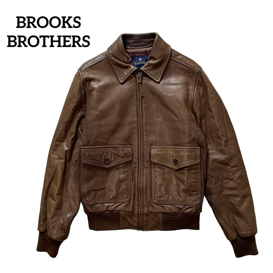ブルックスブラザーズ ラム レザー A-2 フライト ジャケット - メルカリ