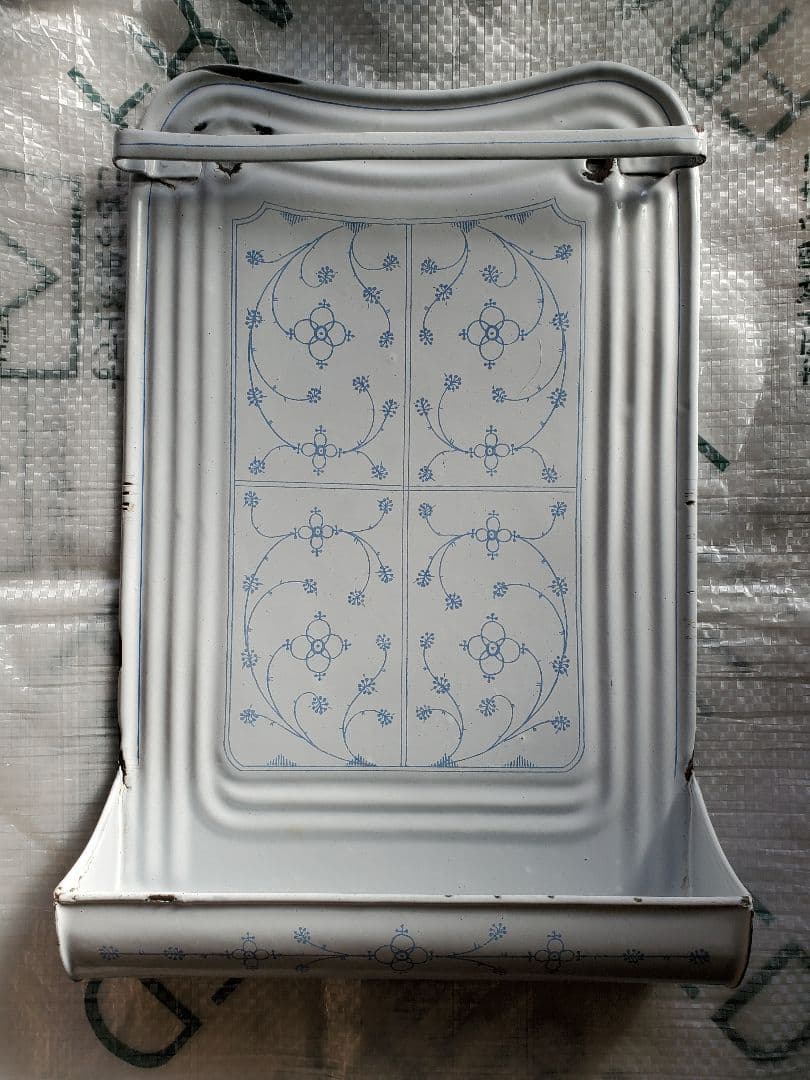 フランス アンティーク サキソニー柄 ホーロー レードルラック