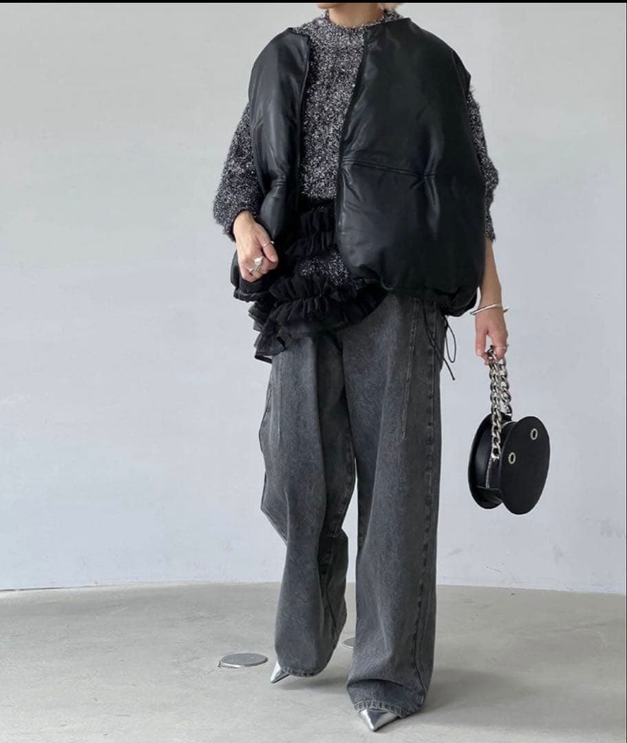 ☆chuclla PUレザー サークルダウンベスト - メルカリ