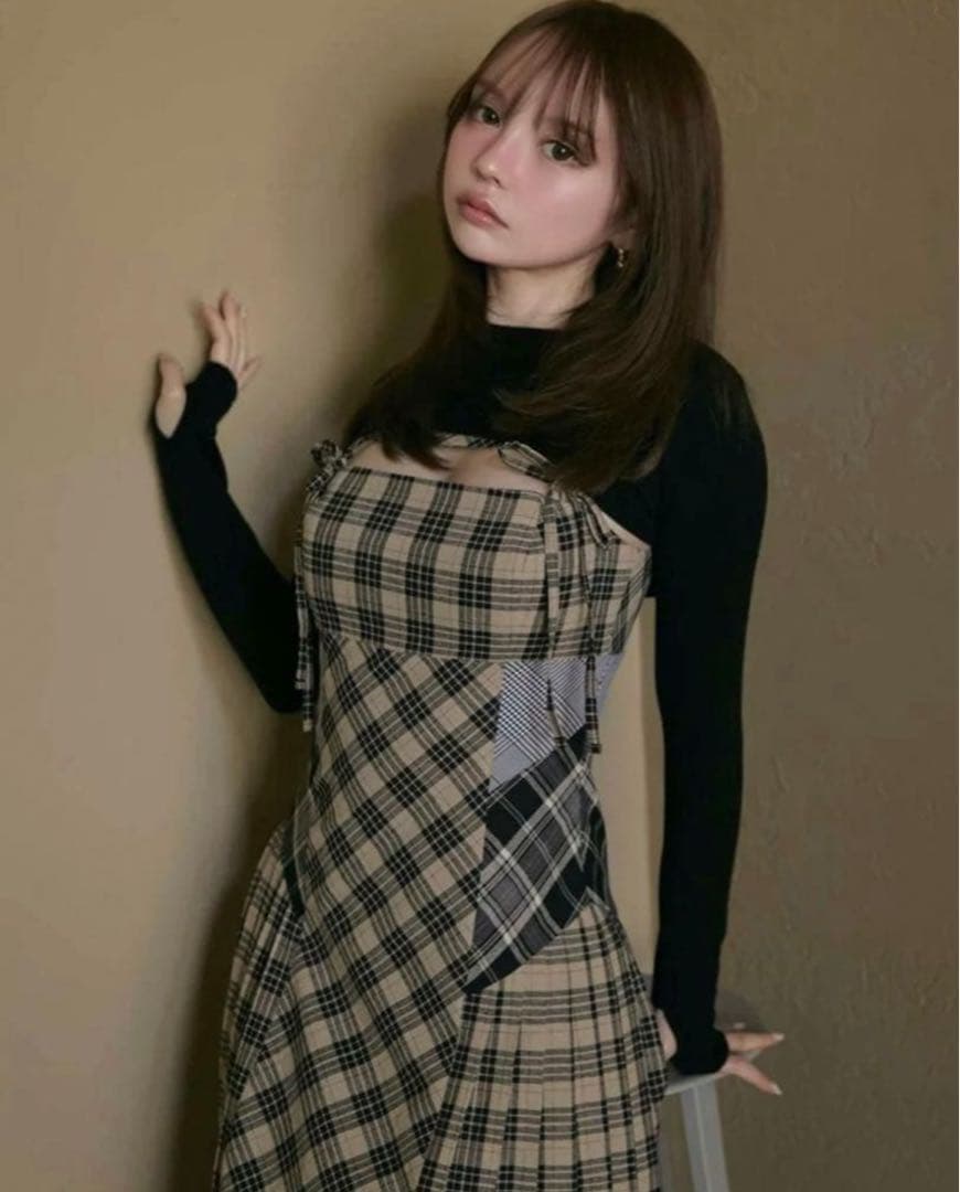 ワンピース andmary Nadia check long dress 2_06b5a521-4d5d-4c21-8e6e-