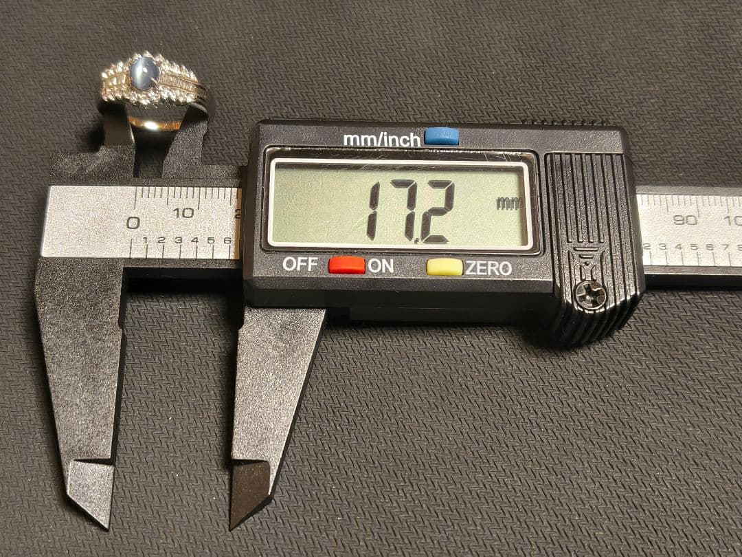 Pt900 アレキサンドライトキャッツアイ 4.3g 0.9ct 13.5号