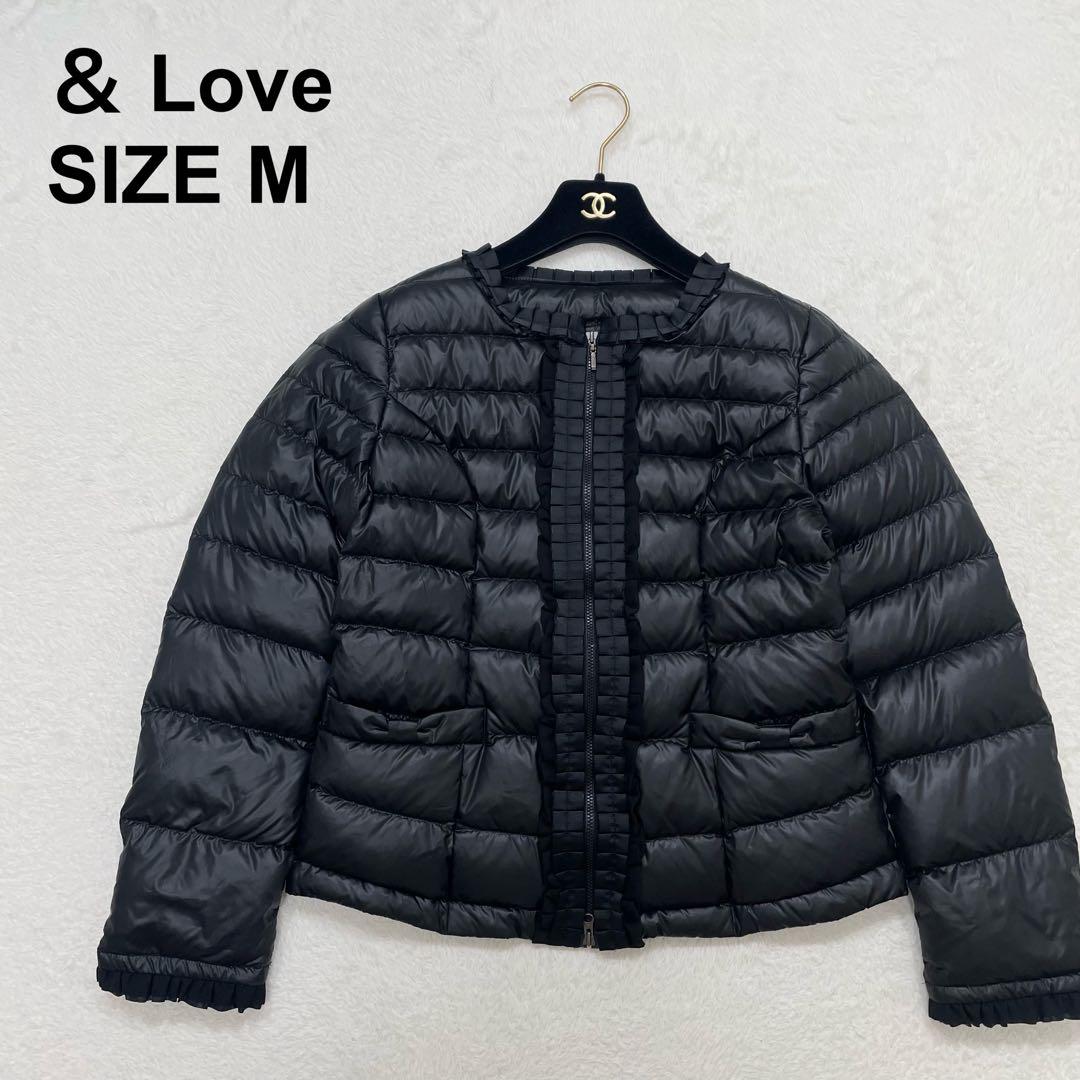 【美品】アンドラブ　ダウンジャケット　グログランリボン　ノーカラー（651） 2026年最新】&LOVE カラー：ブラック系 ダウンジャケットの人気