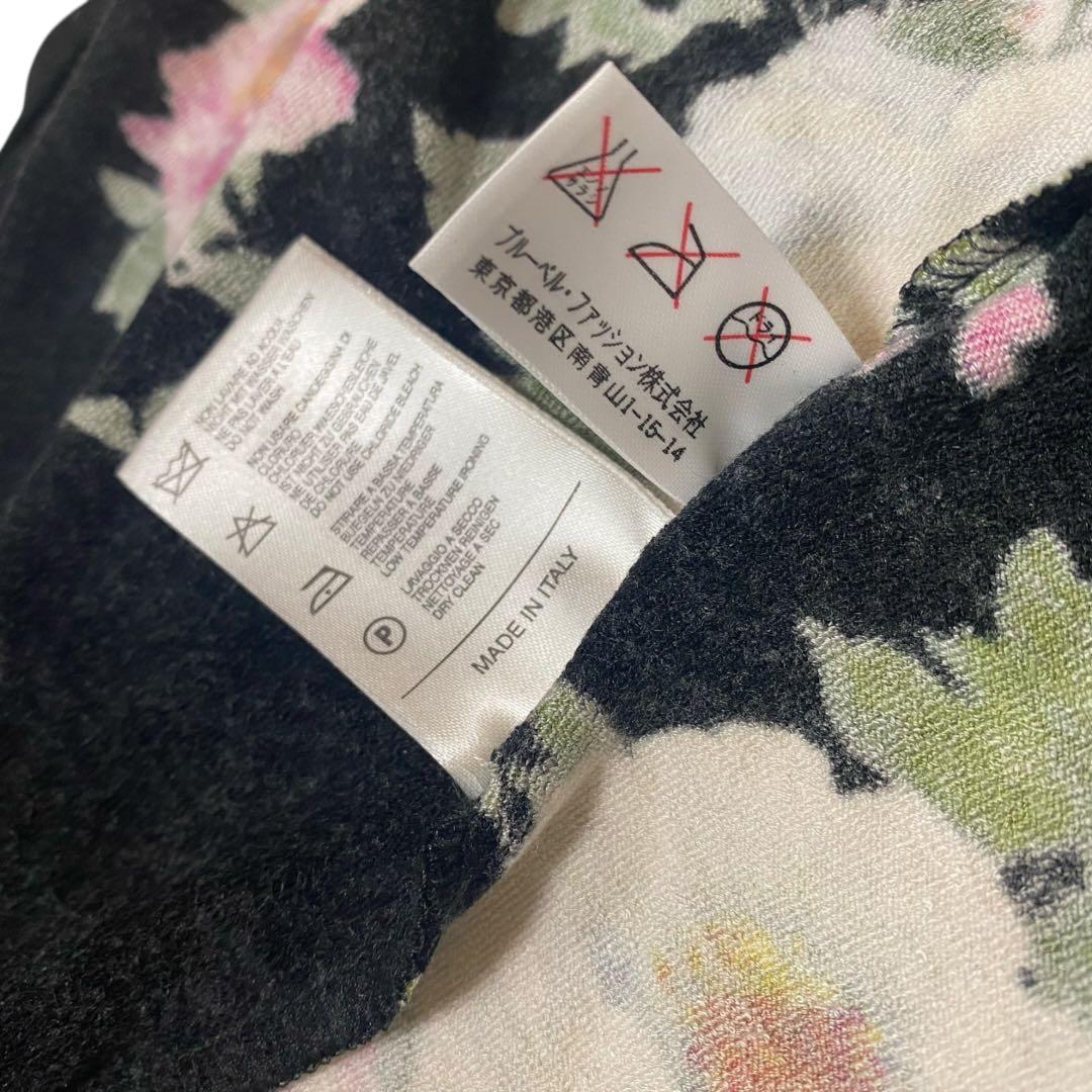 未使用品 Blumarine ブルマリン フラワープリント シルク ミンクファー