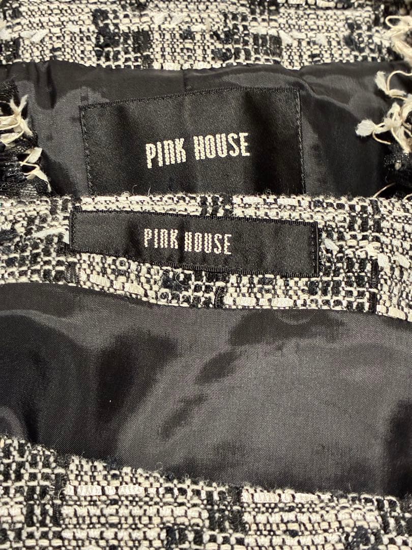 ピンクハウス ツイード セットアップ ノーカラースーツ M - スーツ