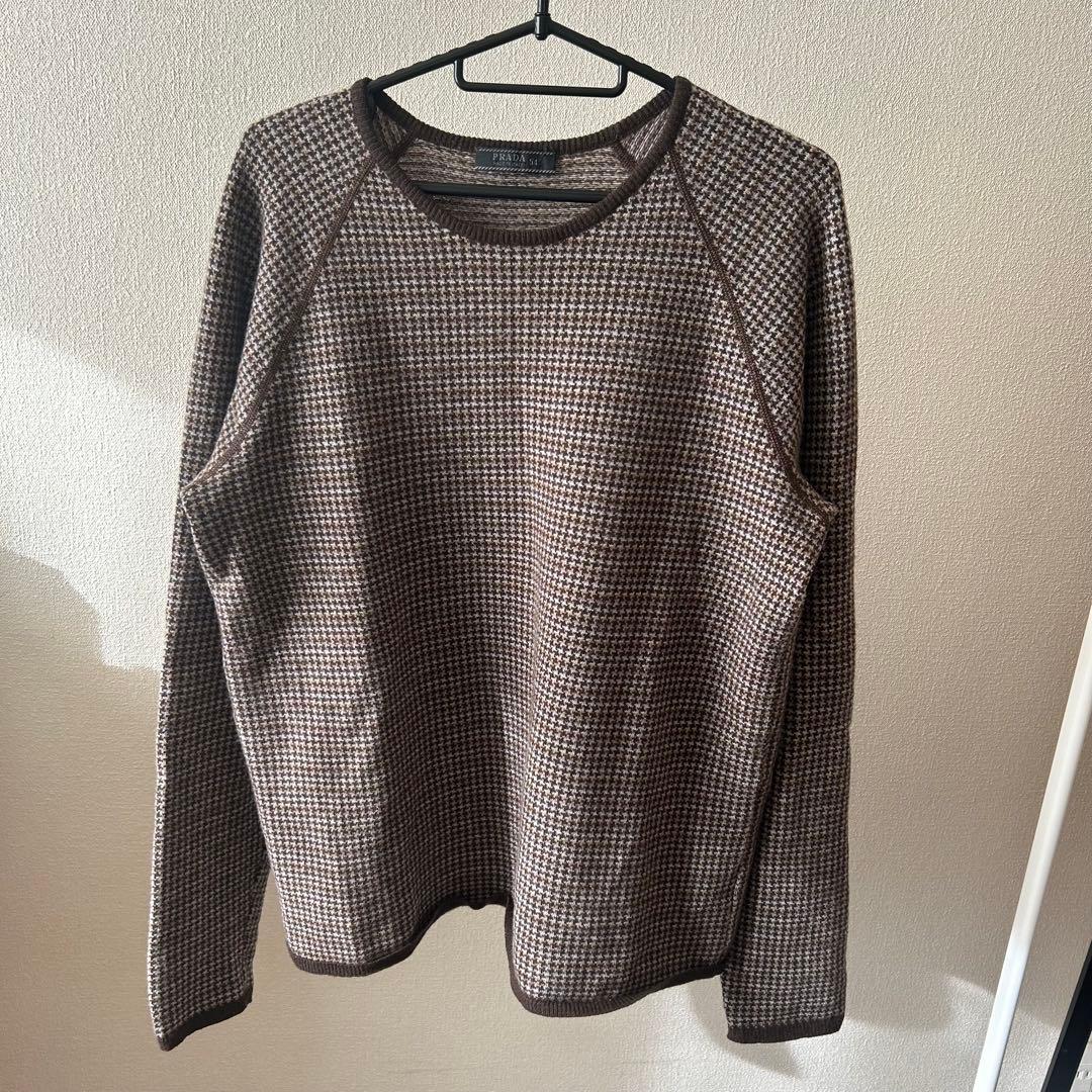 PRADA ニットセーター カシミヤ混 千鳥格子 | 激安通販のイーサプライ