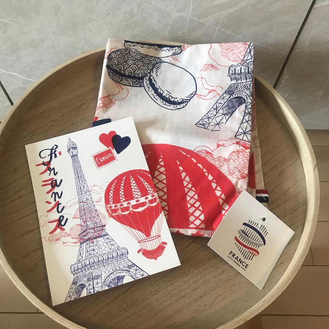 フランス館 万博 パビリオン限定 スカーフとポストカードのセット