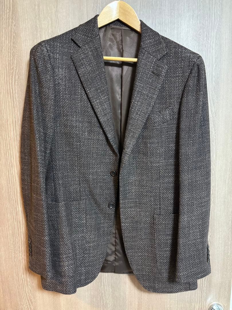 【超美品】ビームスF ウールジャケット ダークブラウンサイズ48 BEAMS F（ビームスF）HANDMADE BOWER ROEBUCK ウール ブラウンソリッド