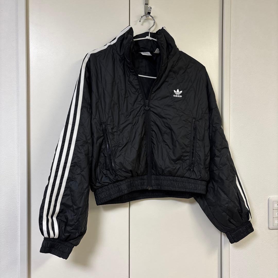 adidas ブラック クロップドジャケット PRIMEGREEN ブルゾン - メルカリ