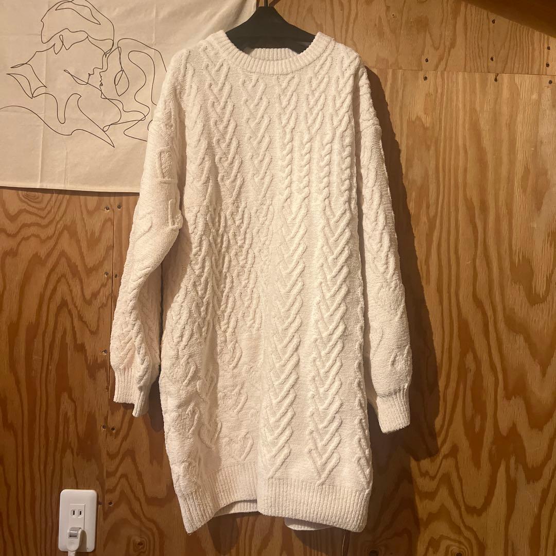 ジェラートピケ ケーブルニットワンピース - メルカリ