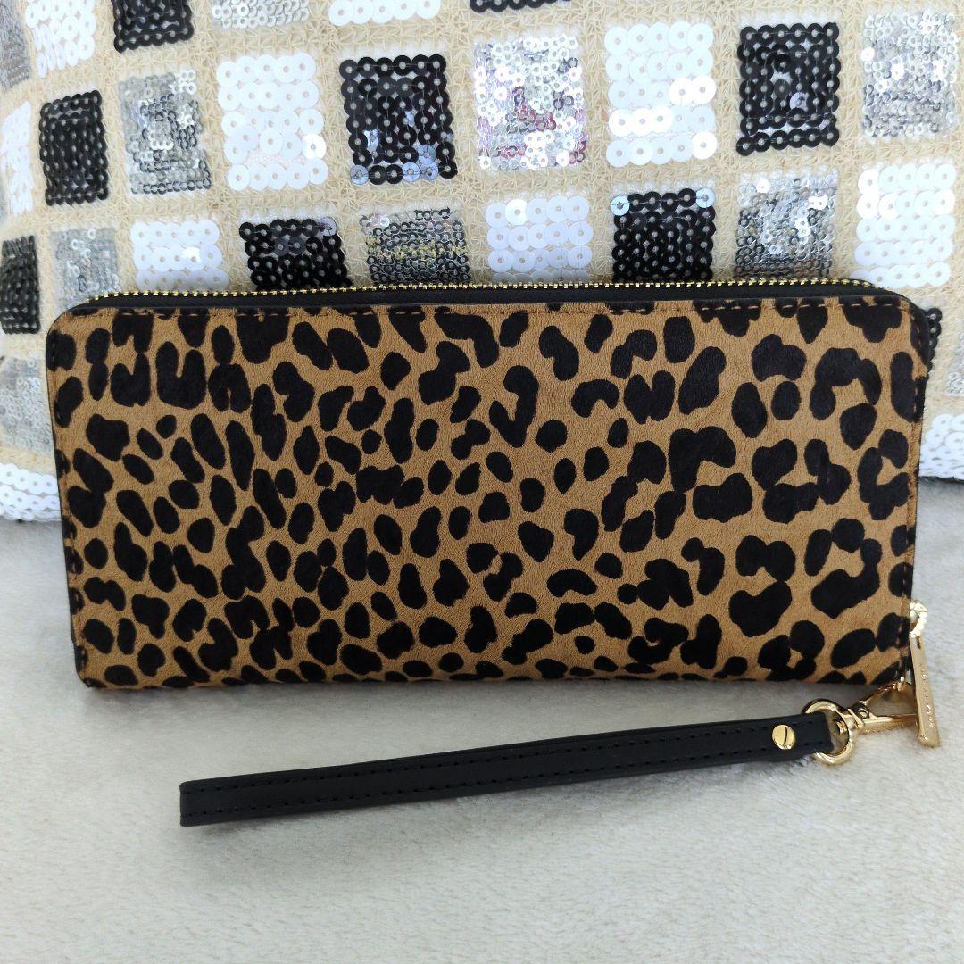 新品 マイケルコース 長財布 豹柄 レオパード ハラコ素材 レア