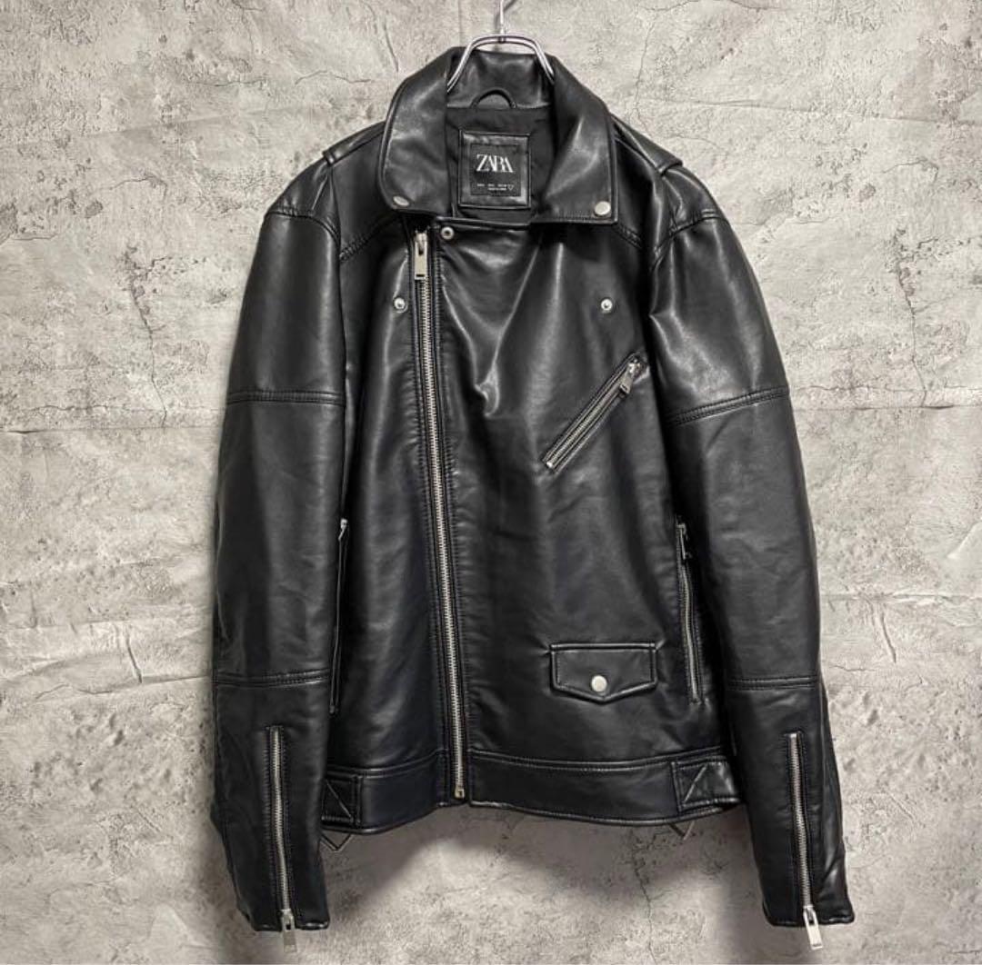 ライダースジャケット ZARA ザラ ブラック 美品 フェイクレザー M〜L