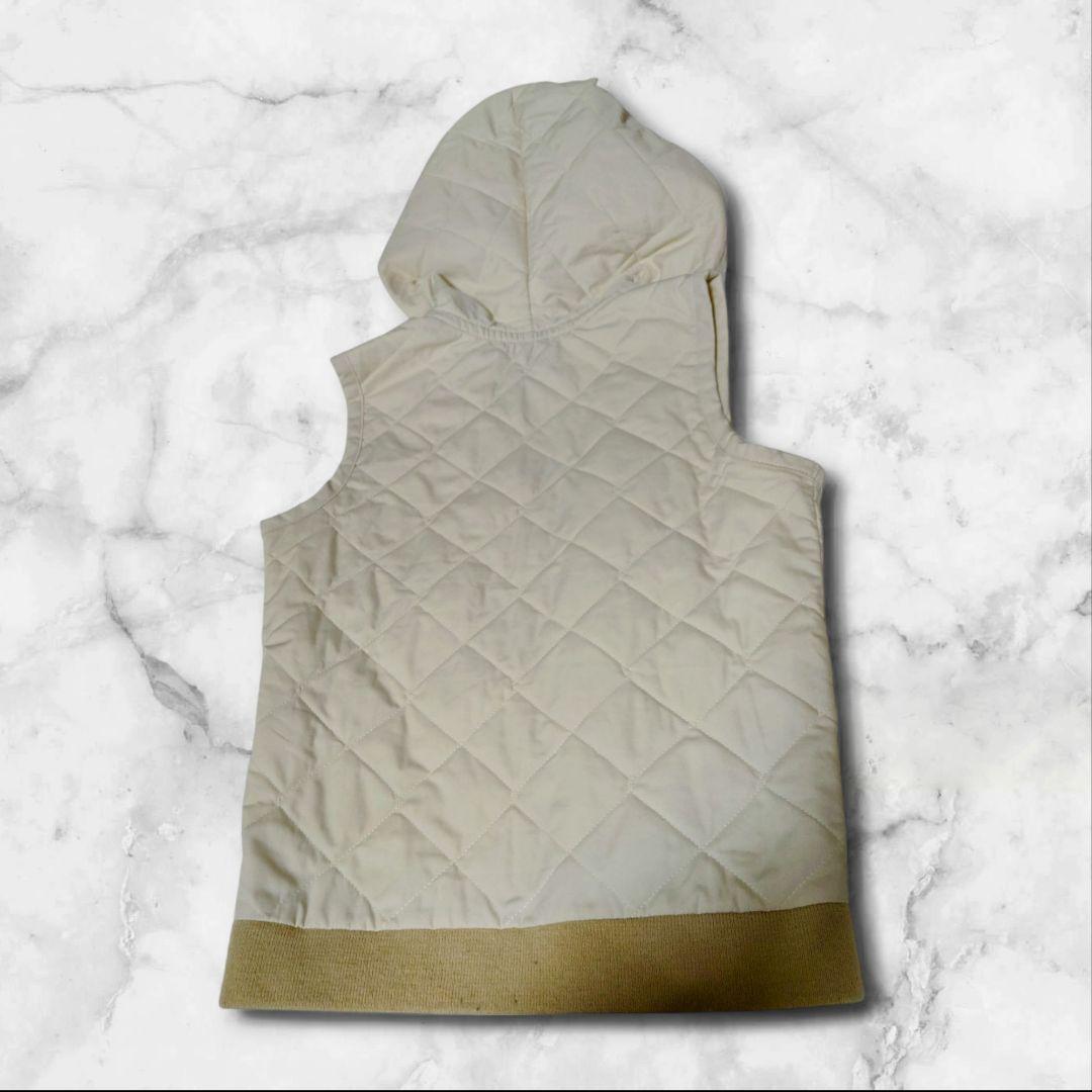 美品】 LAVENHAM ラベンハム キルティング ベスト フード ベージュ