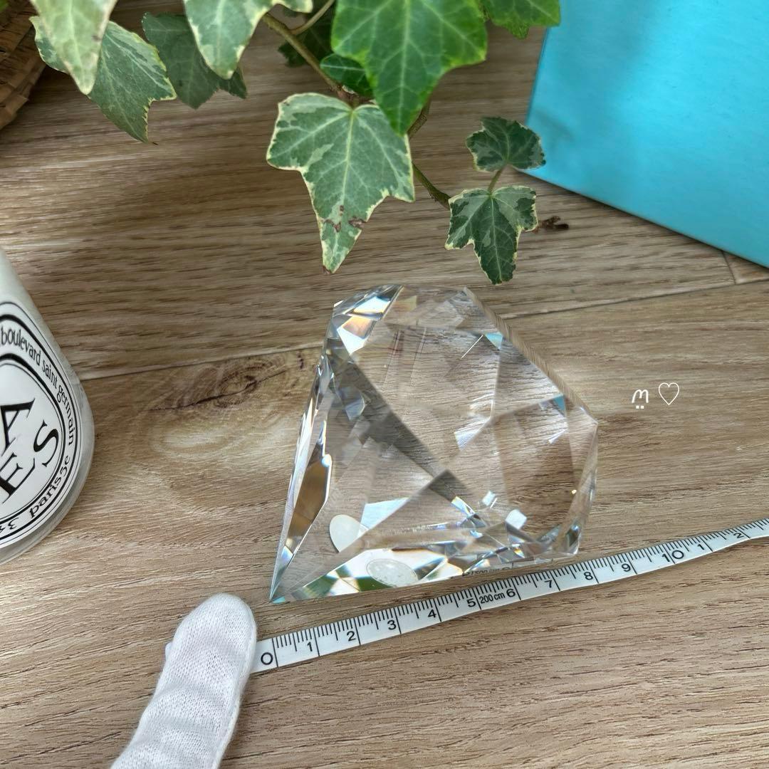 ティファニー ダイヤモンドカットペーパーウェイト クリスタルガラス