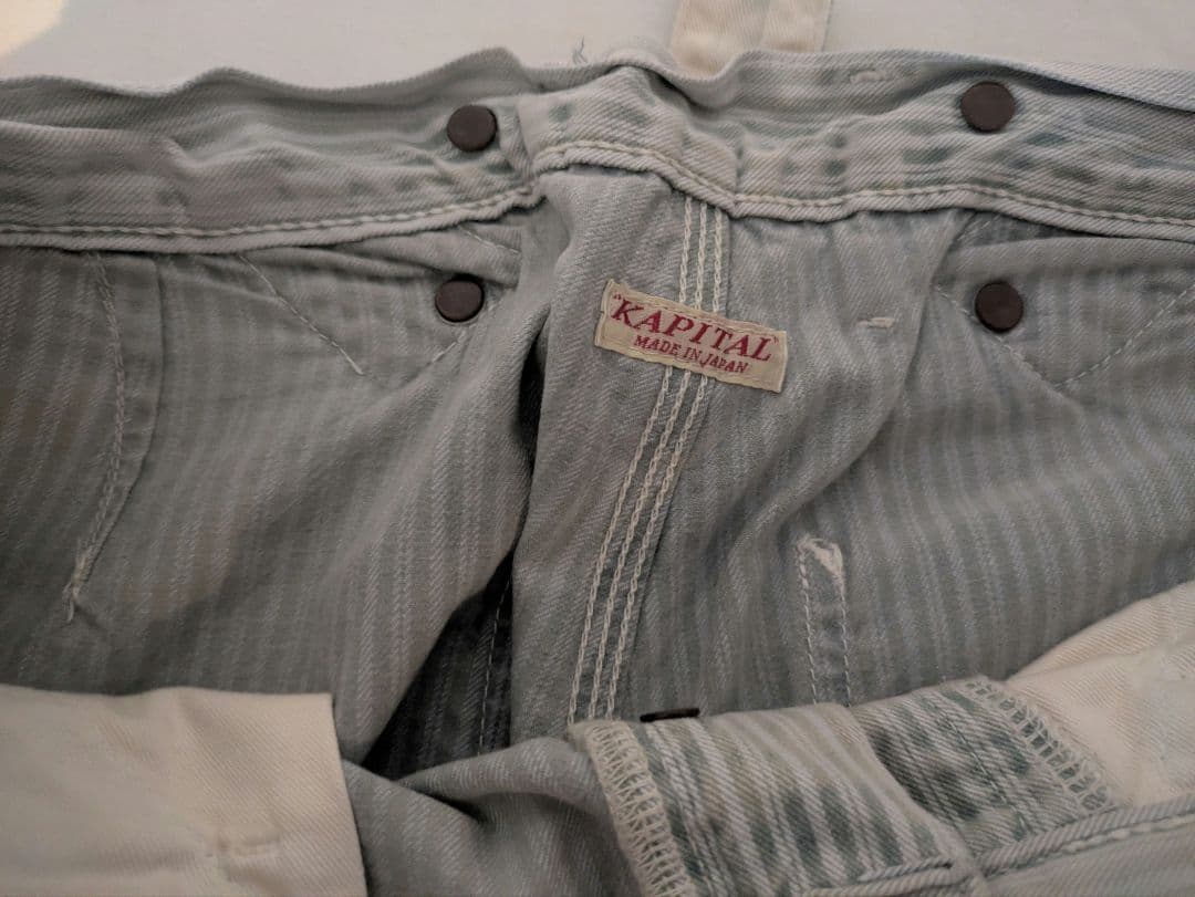キャピタル KAPITAL ダブルニー ヒッコリー ランバーパンツ - メルカリ