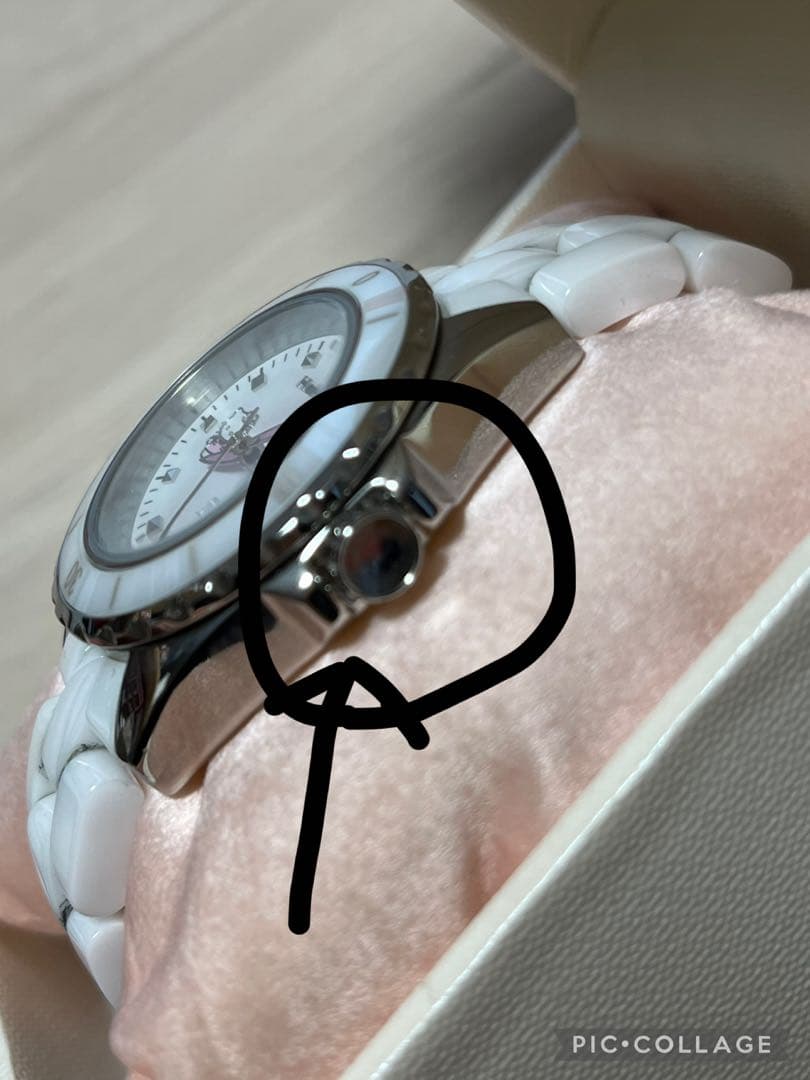 ハローキティ誕生35周年記念高級ホワイトセラミック宝飾ウォッチ全世界