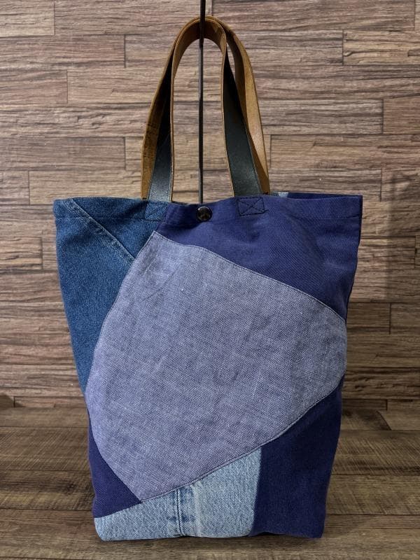 一点モノ H.R.REMAKE 解体 再構築 レザー デニム トート バッグ