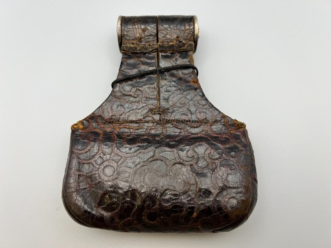 希少 早道 薬入 龍虎武士図 金銀象嵌 手彫 大金具 煙草 墨入れ