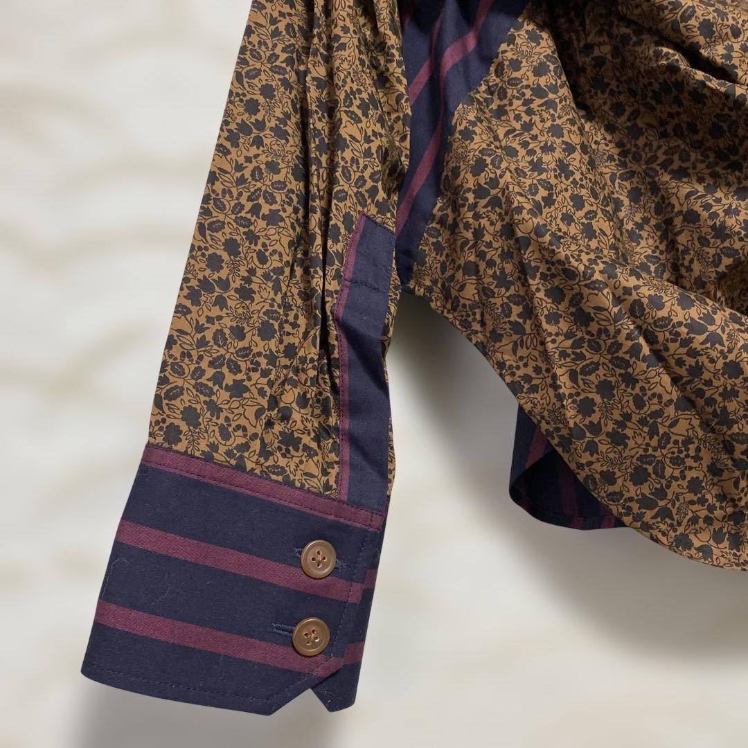 ヴィヴィアンウエストウッド変形デザイン長袖シャツストライプ