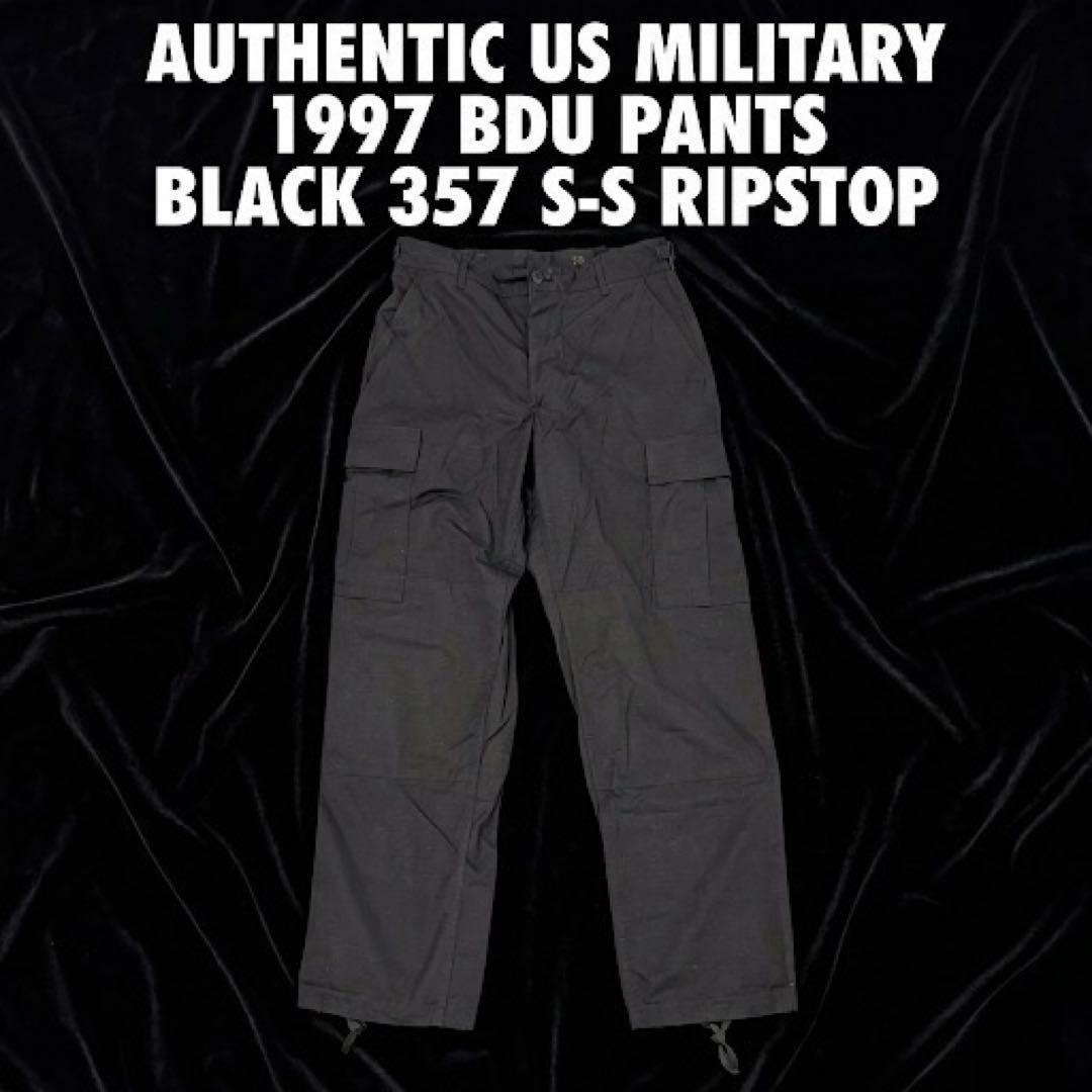 【米軍実物】97年製 BDUパンツ BLACK 357 S-S 黒リップストップ MILITARY（ミリタリー） 実物 新品 デッドストック 米軍 BDU ブラック