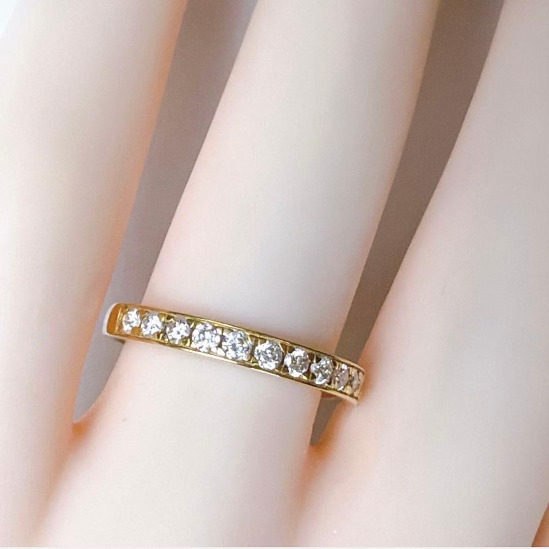 【E7265】 K18 天然ダイヤモンド 0.30ct ハーフエタニティ 13号