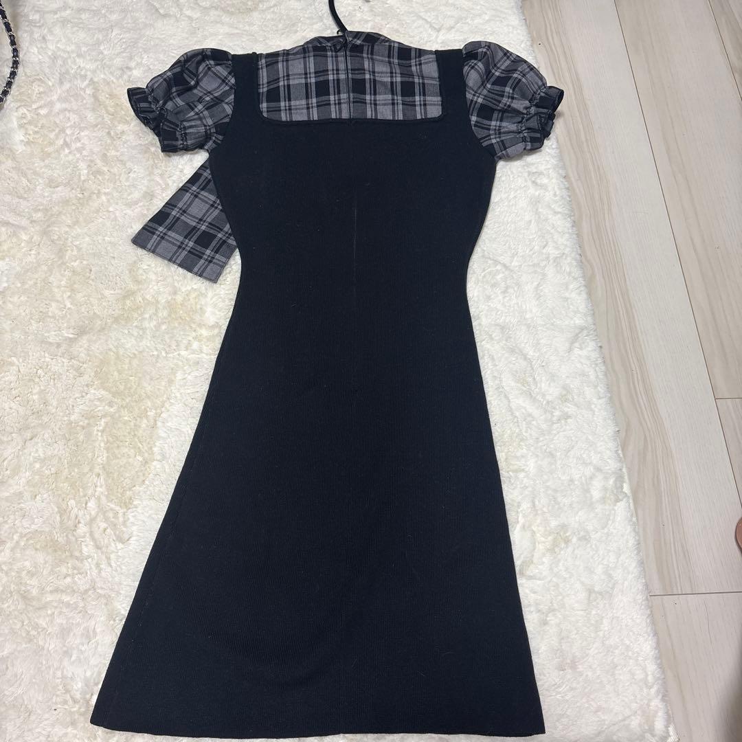 Darich ダーリッチ レイヤードライクボウタイニットミニワンピース