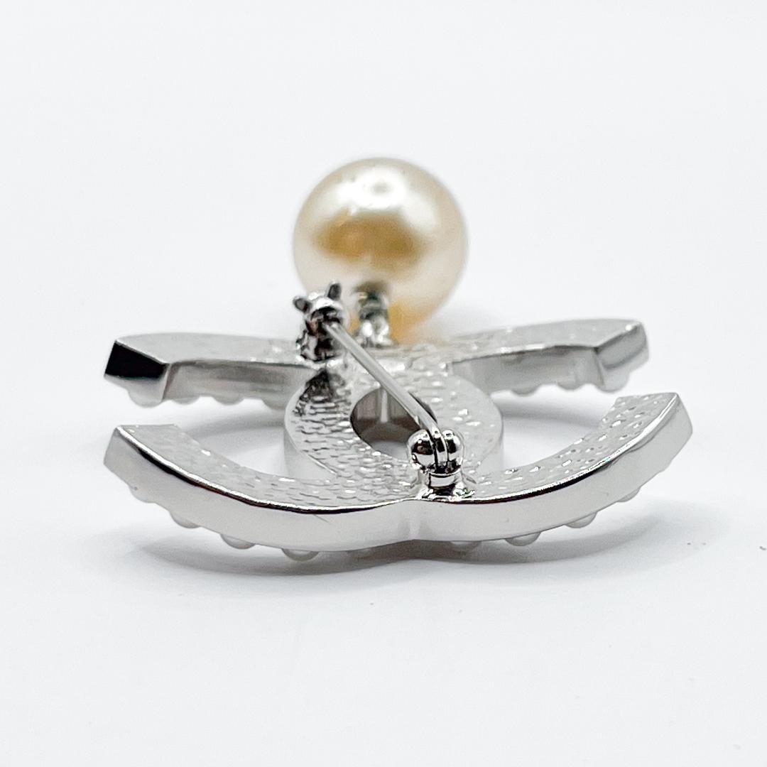 美品☆シャネル ブローチ パール シルバー ヴィンテージ ココマーク 06