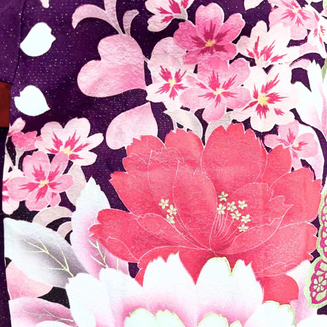 ≪早い者勝ち≫【美品】 振袖セット 成人式 正絹 振袖 現代柄 紫 -184 ●