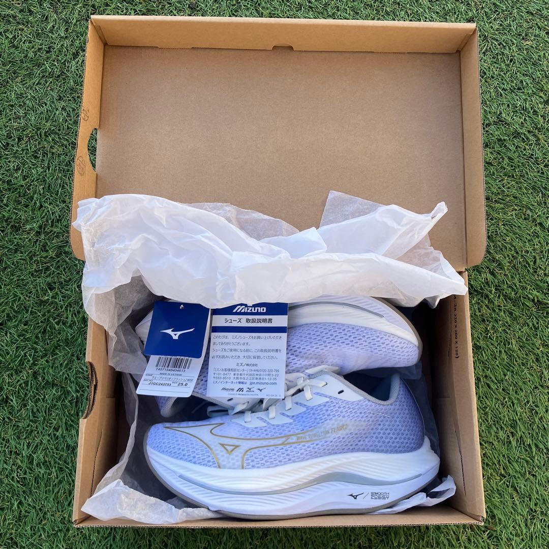 ミズノ ウエーブリベリオンフラッシュ2 WIDEランニングシューズ 25.0cm