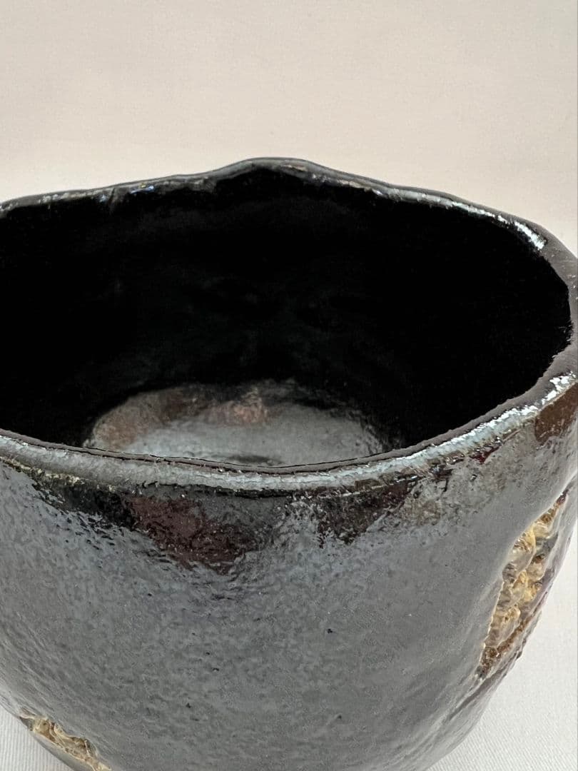 紫野焼 黒楽茶碗 馬の字 15の内 大徳寺 管長 小田雪窓 箱書 茶道具