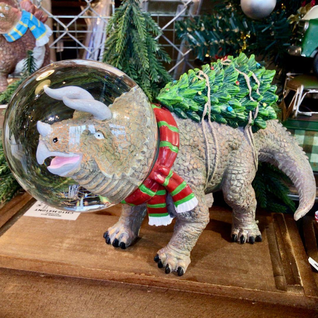 新品 ダイナソー グローブ トリケラトプス ダルトン スノードーム 恐竜