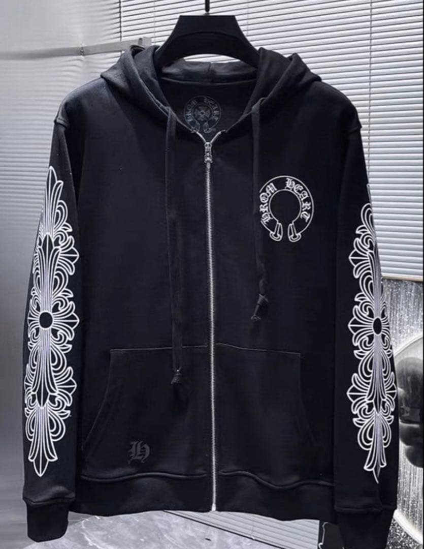 Chrome Hearts クロムハーツ ジップパーカー クロムハーツ パーカー ジップ XLサイズ ブラック メンズ CHROME