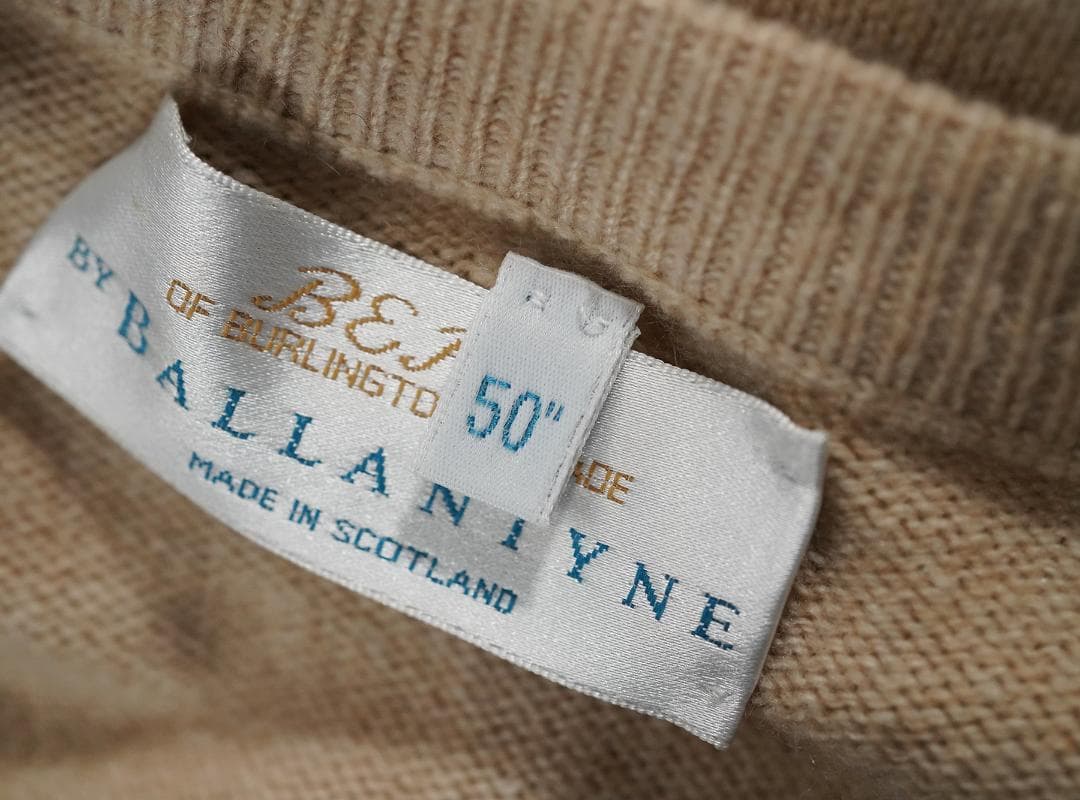 90s BERK by BALLANTYNE ピュアカシミア Vネック ニット - メルカリ
