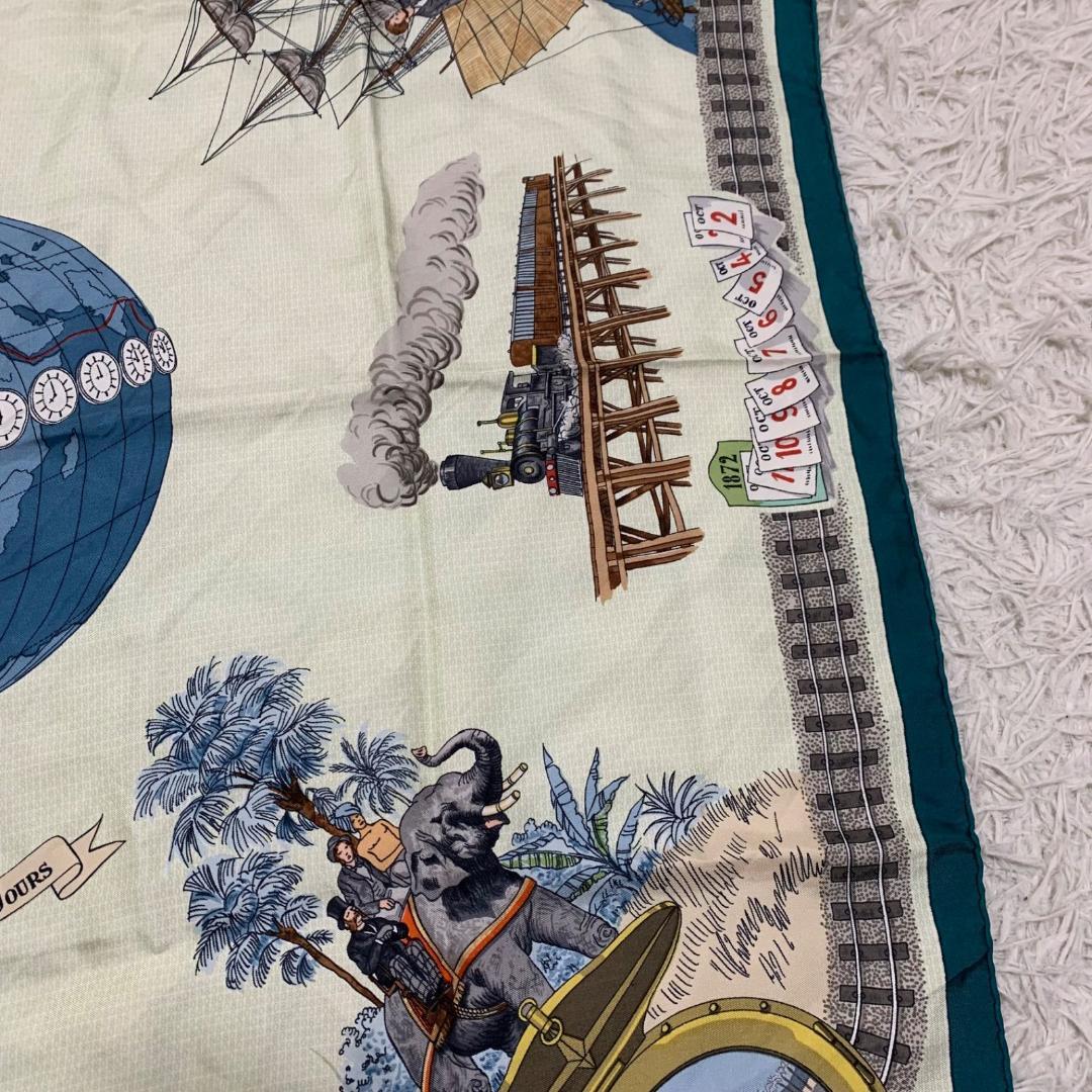 14785✨希少✨エルメス カレ90 L80日間世界一周 スカーフ シルク