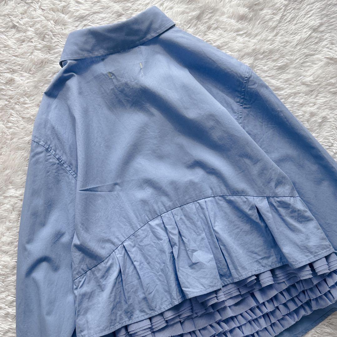 MUVEIL ミュベール バックフリルブラウス サックスブルー 38 M - メルカリ