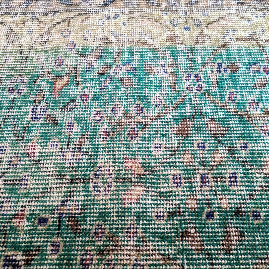 81×169 エメラルドブルー トルコヴィンテージラグ