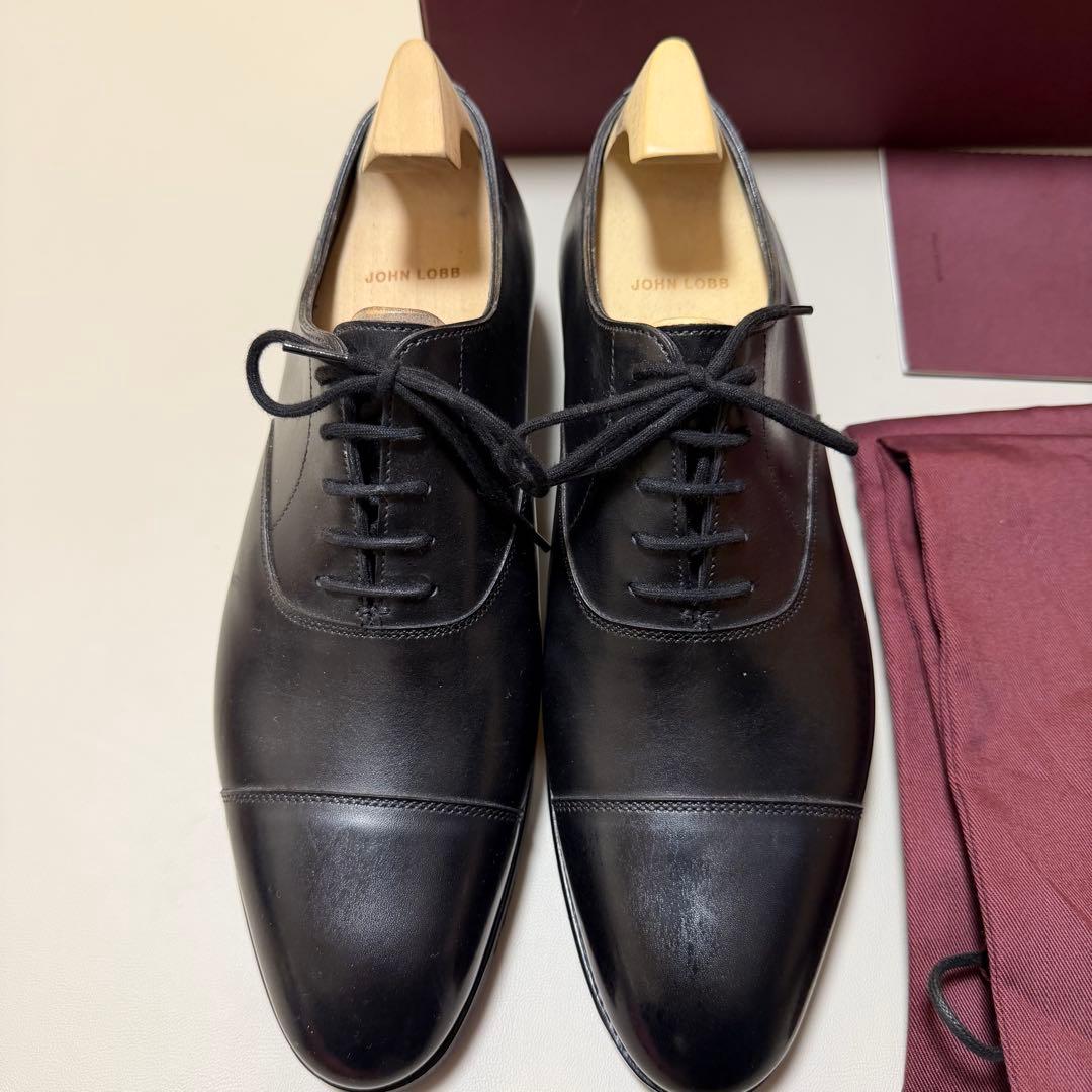 新品未使用 ジョンロブ シティ2 ストレートチップ キャップトゥ 6 黒