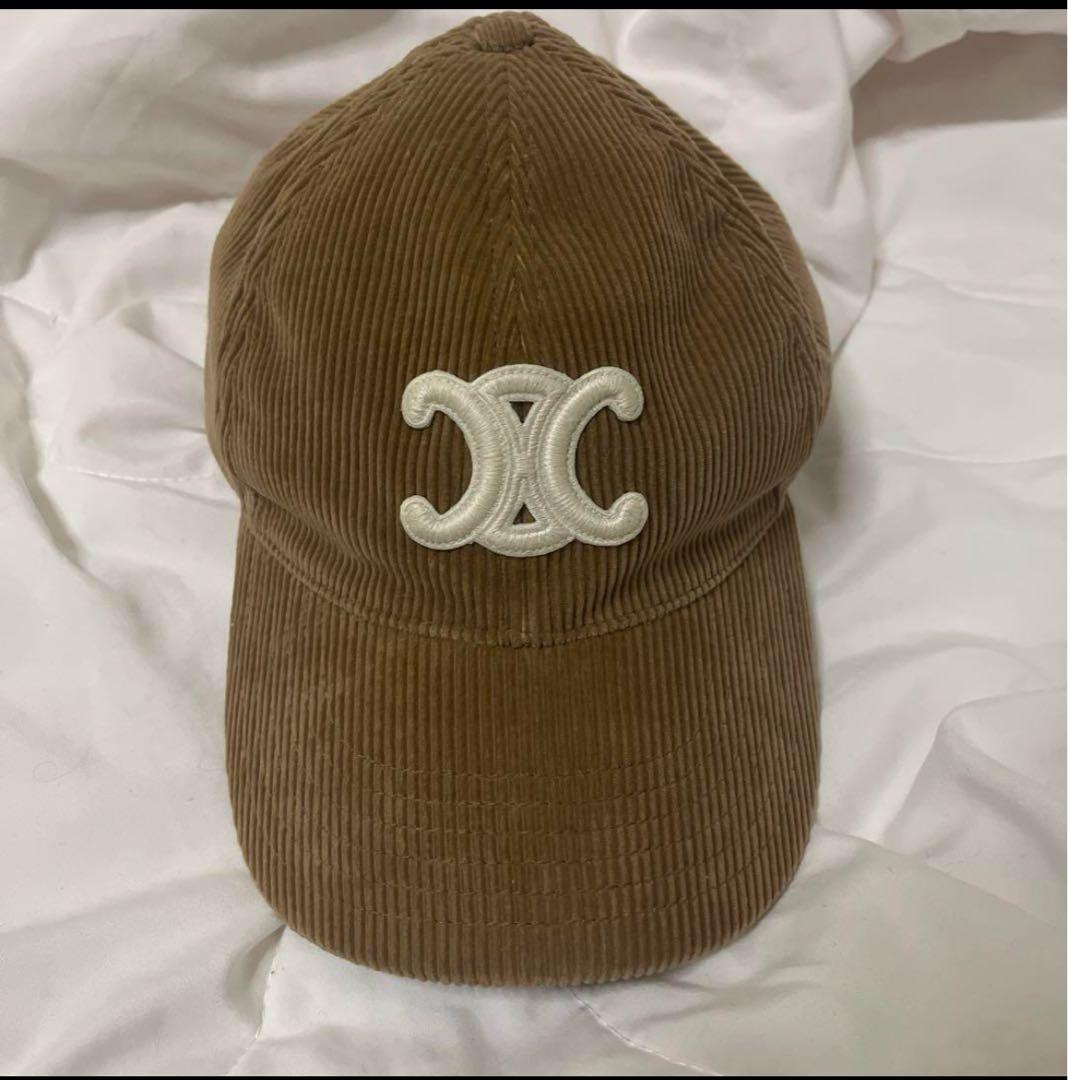 最終値下げです！CELINE コーデュロイキャップ Mサイズ - メルカリ