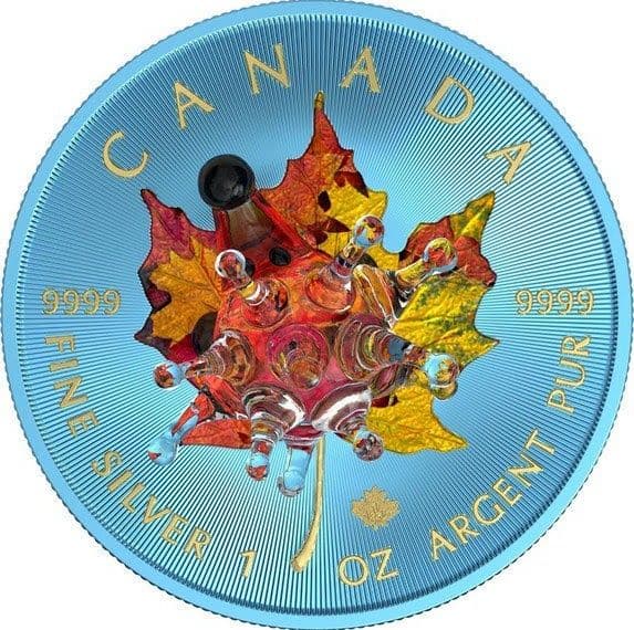 新品 ハリネズミムラノガラス付メイプル 銀貨 追加彩色 - メルカリ