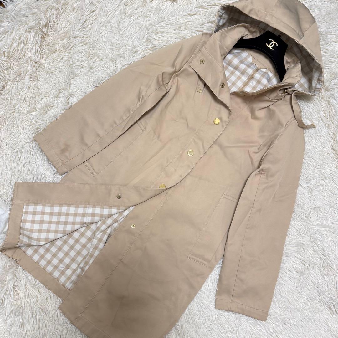 マッキントッシュロンドン 2way ステンカラーコート 裏地チェック 36