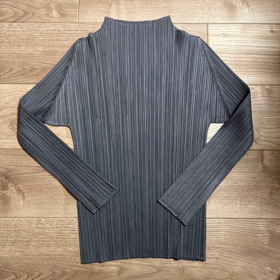 PLEATS PLEASE BASICSハイネックシャツ グレー サイズ5 - メルカリ