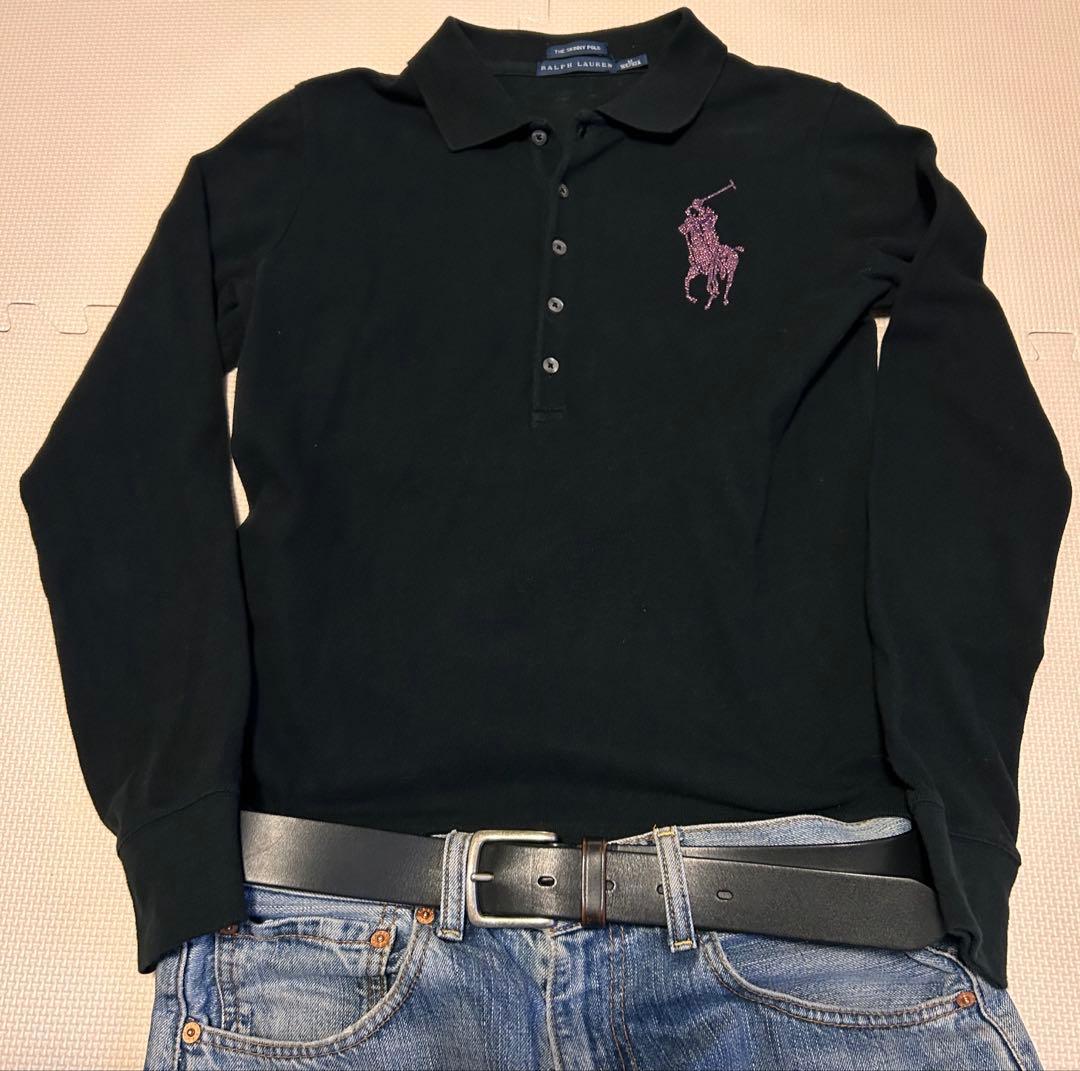 希少 Y2K 00s ラルフローレン ビッグポニー ポロシャツラインストーン