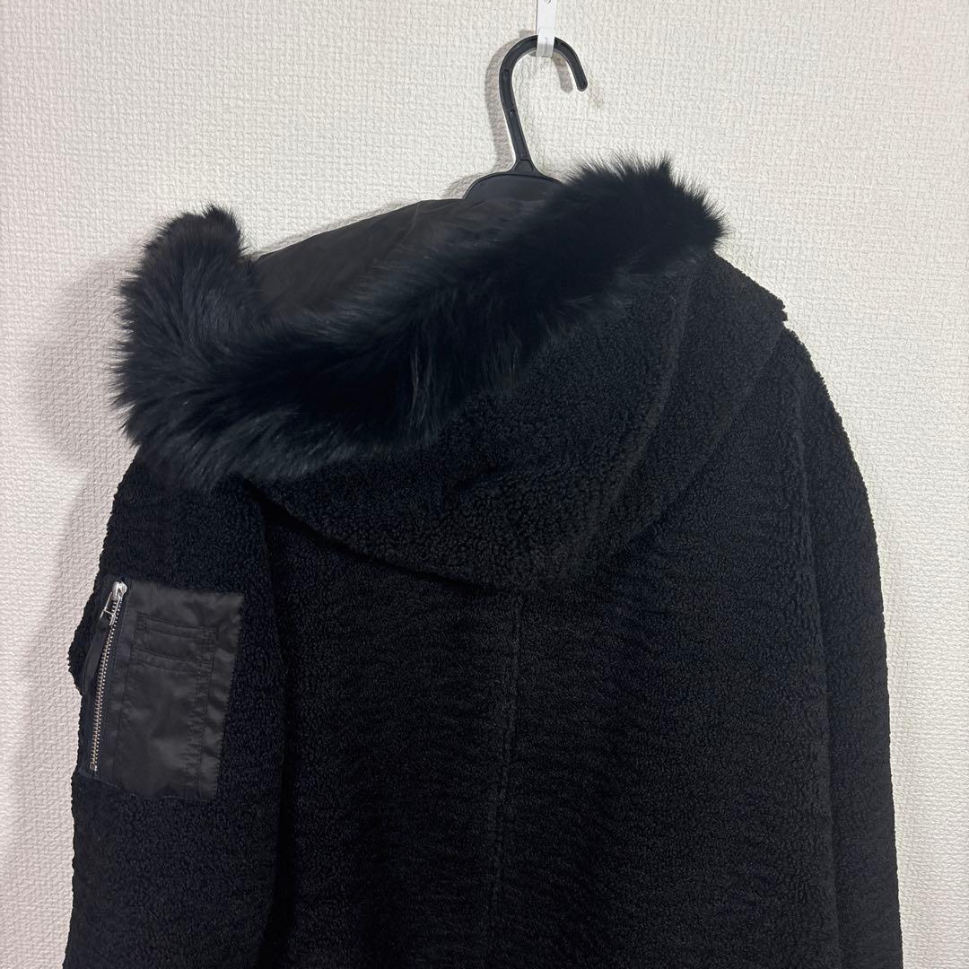 LASUD ファーボアコート ブラック 未使用品 サイズ9号 定価34000円