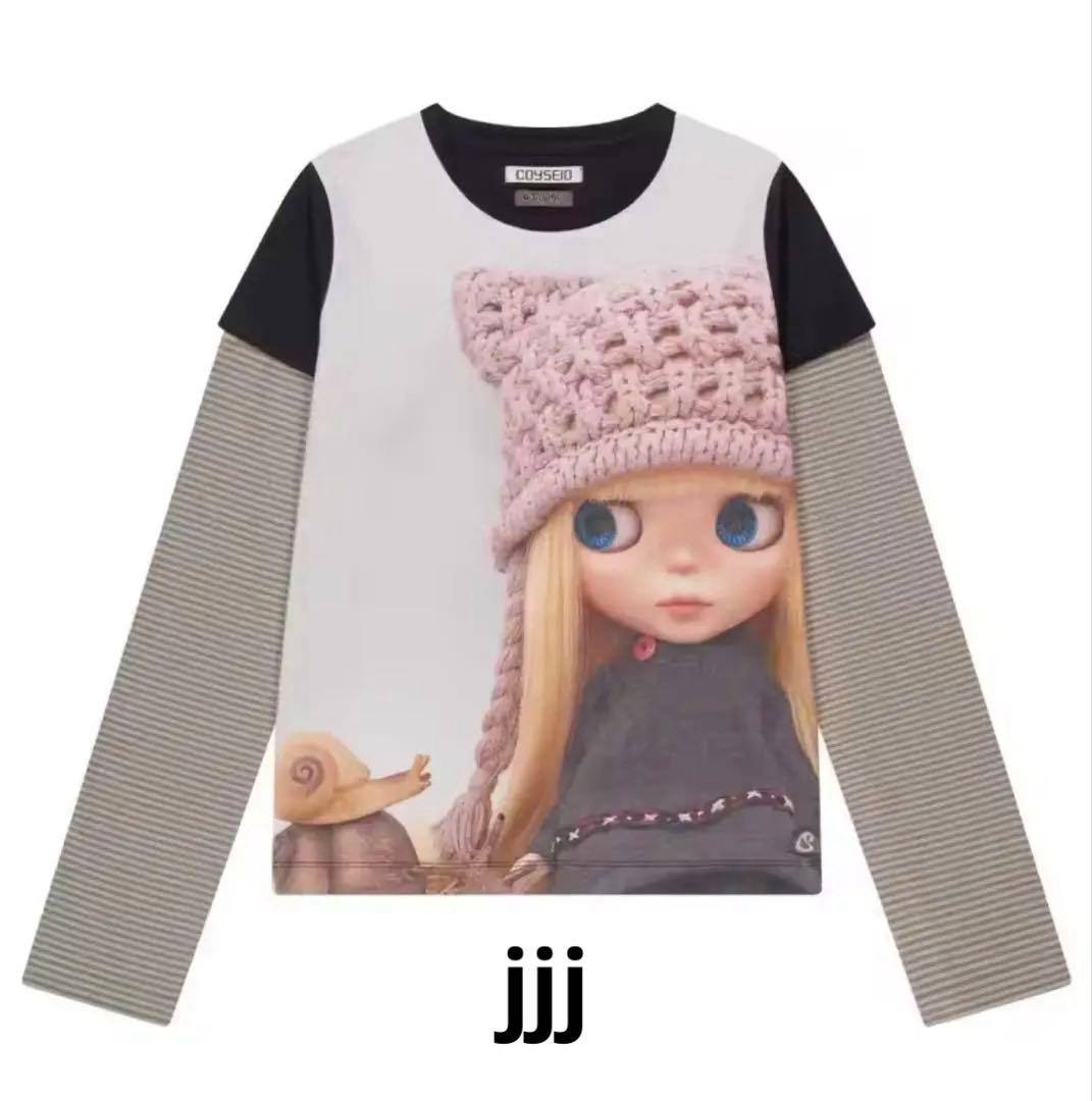 COYSEIO x BLYTHE ドールプリント ストライプ 長袖Tシャツ - メルカリ