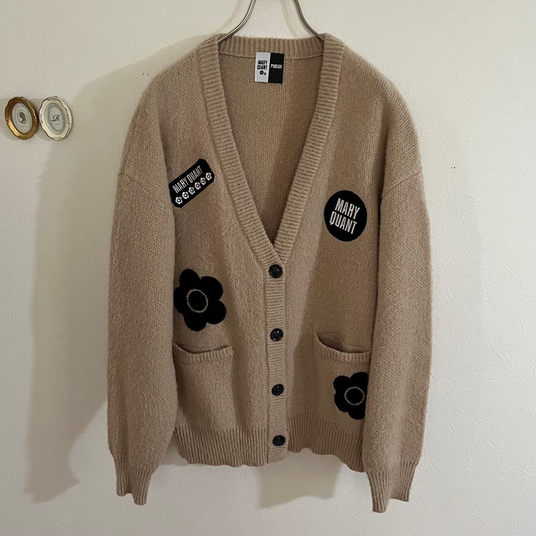 マリークワント ✖️ PUBLUX ワッペンシャギーニットカーディガン