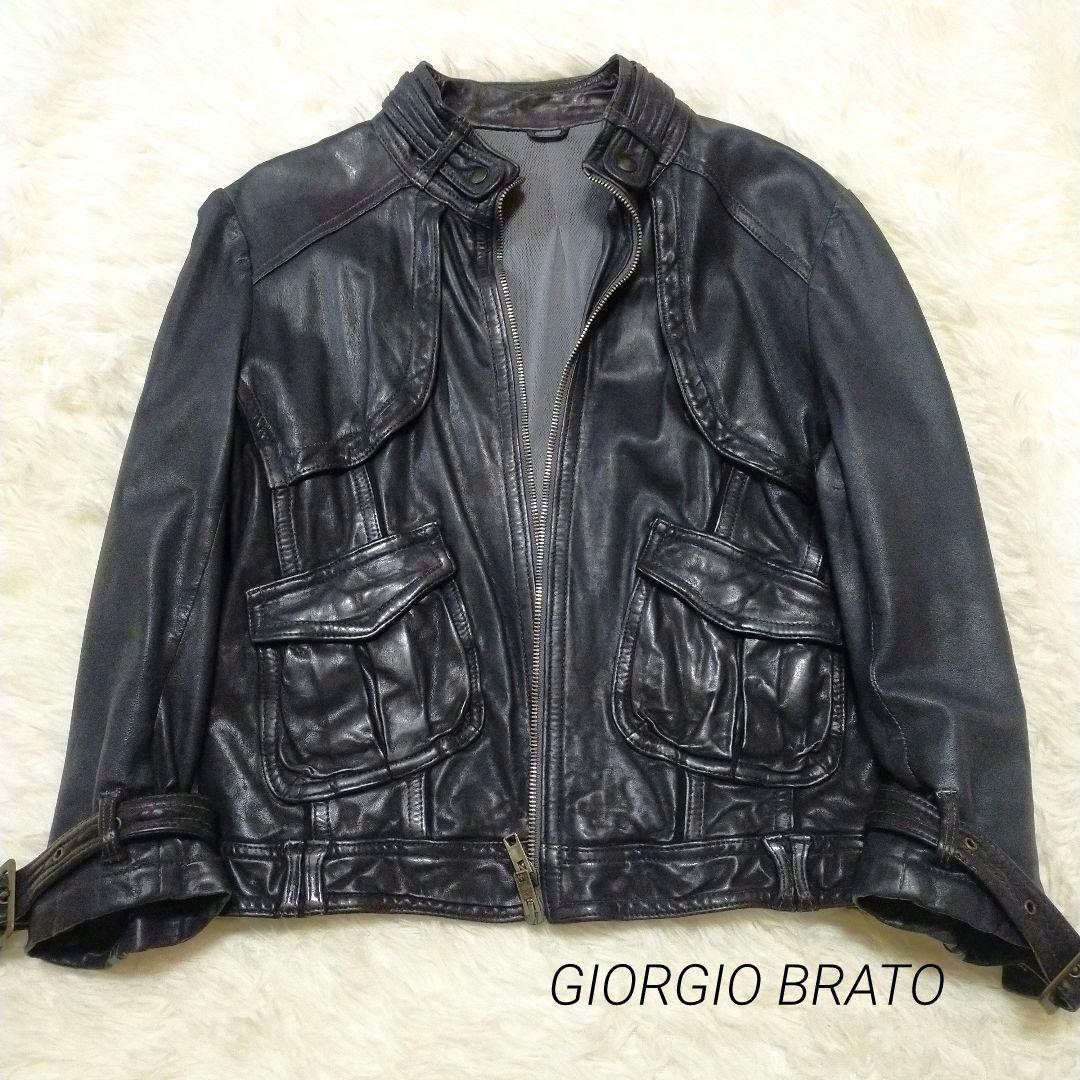 GIORGIO BRATO レザー ジャケット イタリア製ショート丈 ライダース